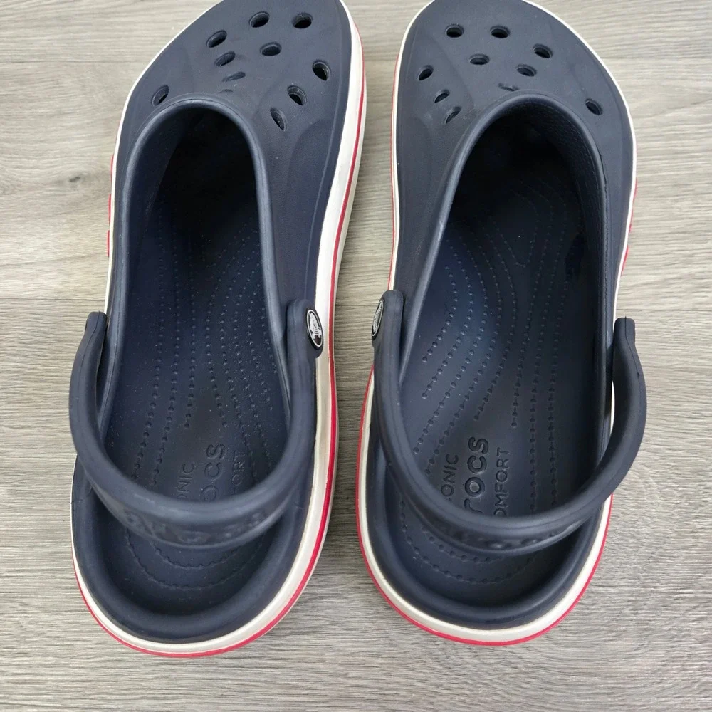 Crocs Navy Blue Bayaband Clogs Size 12 Casual Sporty Logo Clog Sporty